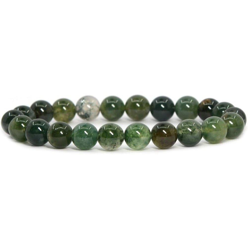 Gem Semi Precious Gemstone 8mm Round Beads Stretch Bracelet 7 Inch Unisex